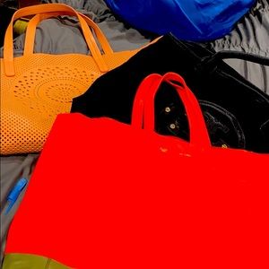3 beach bags / arm bags: 1. Celine 2. Tory Burch 3